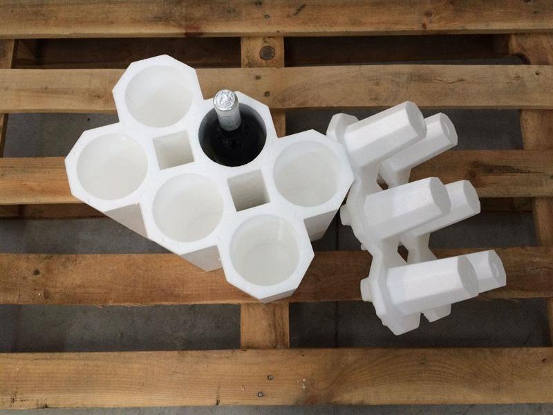 portabottiglie in polistirolo con coperchio ad incastro