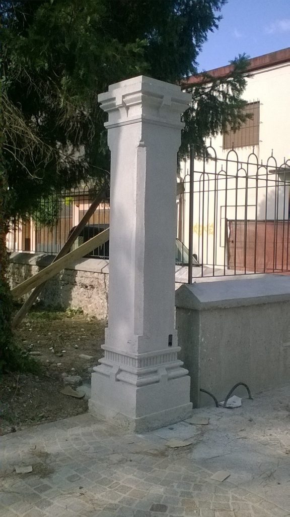 pilastro in cemento costruito con cassero in eps