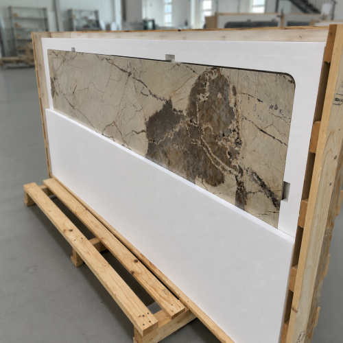 imballaggio polistirolo+legno per lastra in marmo